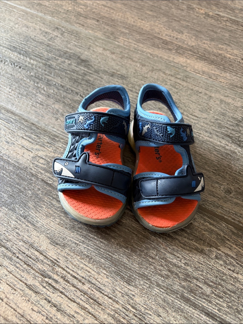 Carter's Navy and Light Blue Shark Toddler Sandals